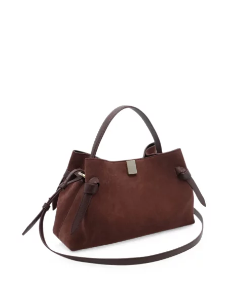 Geantă shopper Yuzefi din piele de căprioară maro