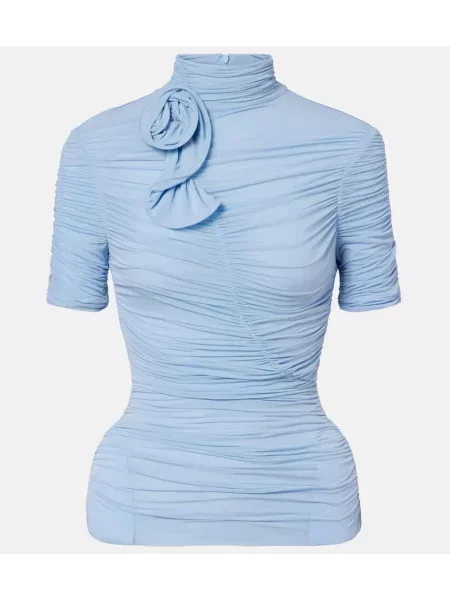 Top Magda Butrym cu model floral albastru