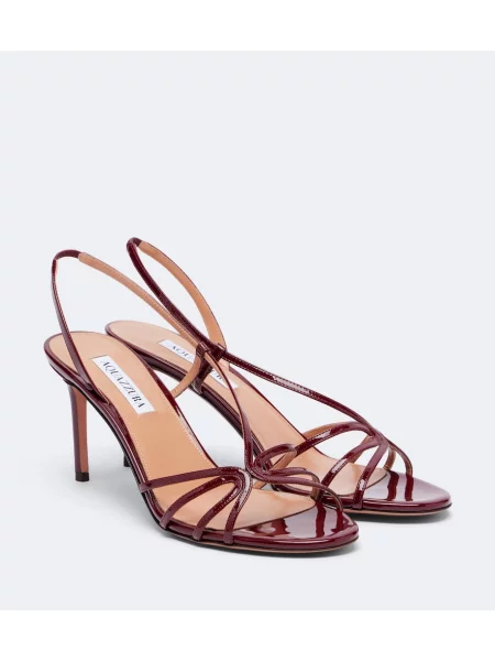 Sandale Aquazzura din piele de lac slingback