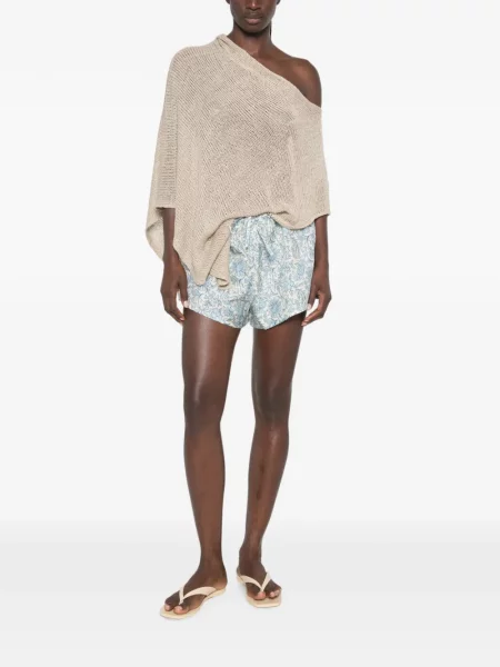 Pantaloni scurți Mc2 Saint Barth de mătase cu imagine