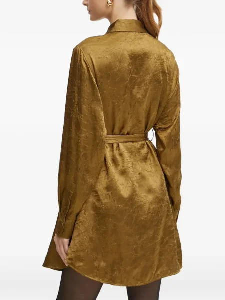 Rochie tip cămașă Pinko lungă de costum verde