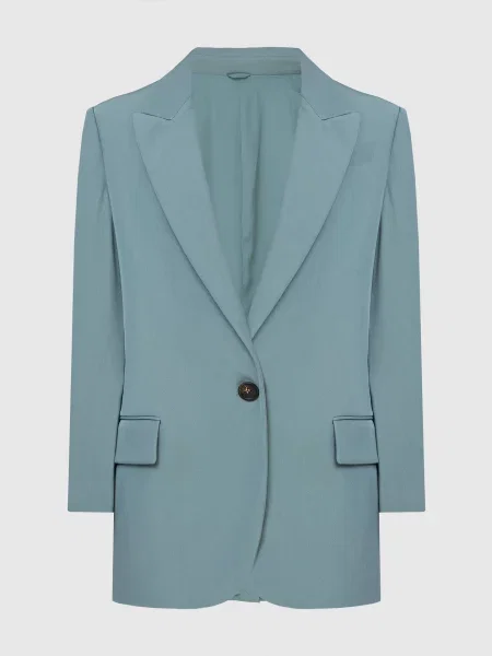 Бірюзовий жакет з вовни Brunello Cucinelli блакитний