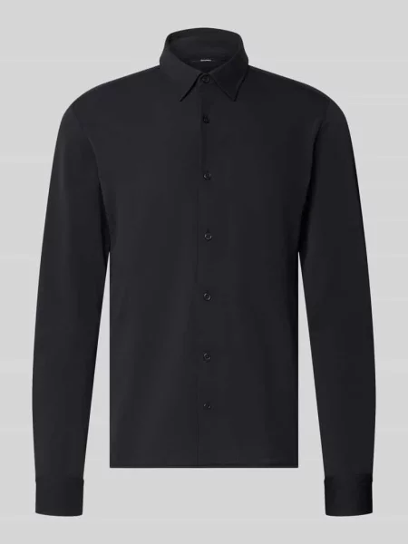 Koszula o kroju slim fit biznesowa z kołnierzykiem typu kent model P-Roan' Boss czarna
