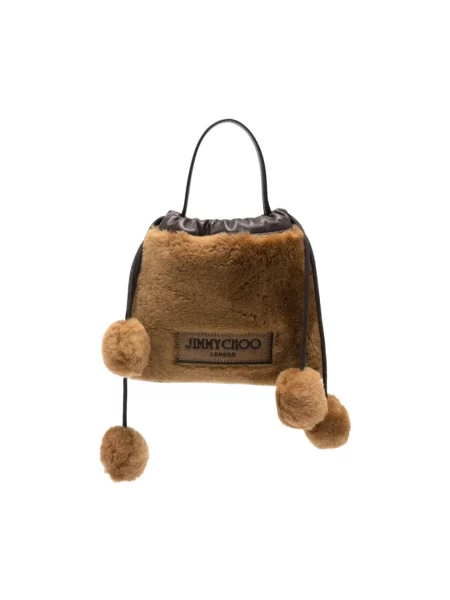 Torebka Jimmy Choo ze sznurkiem brązowa