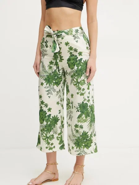 Marella pantaloni Emme by Marella femei lat high waist bej