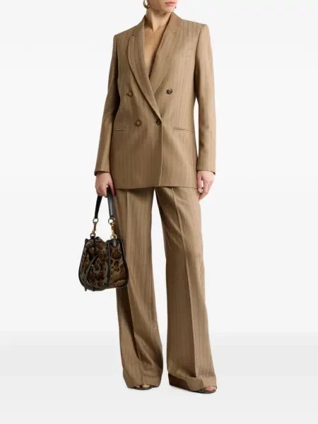 Pantaloni Etro de lână cu dungi maro