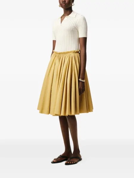 Fustă midi Ami Paris cu volane galben