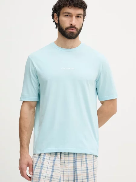 Calvin Klein T-shirt z bawełną niebieska