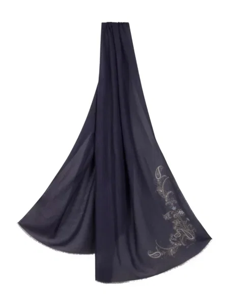 Fular Etro cu model paisley albastru