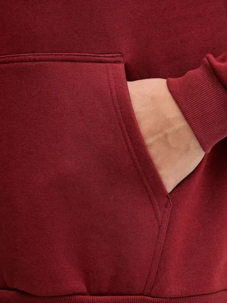 Однотонный свитер Hummel с капюшоном бордовый