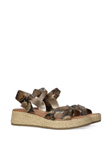 Sandale Mexx cu model piele de șarpe maro