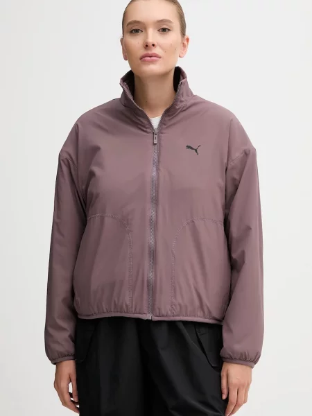 Двостороння куртка Puma демісезонна oversize фіолетовий