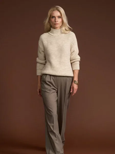 Светр TrikoBakh молочний вовна/віскоза