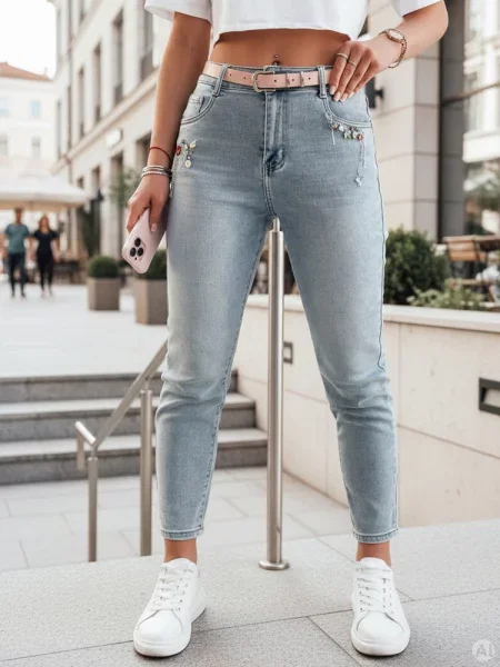Spodnie jeansowe skinny BLINGBLING Dstreet niebieskie