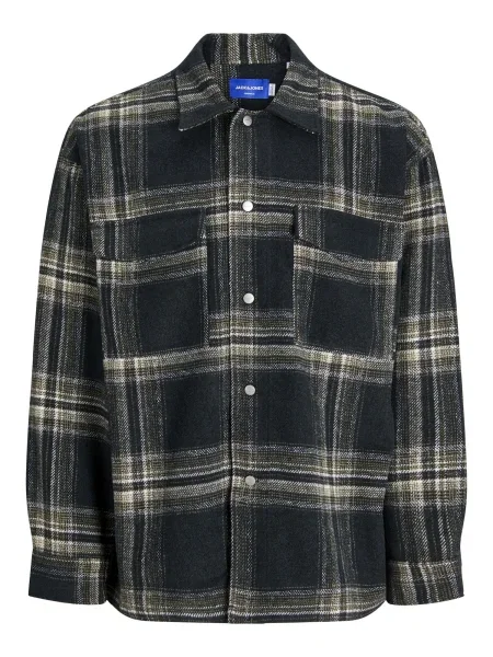 JACK & JONES Srajca JORVESTERBRO oliva / črna bela