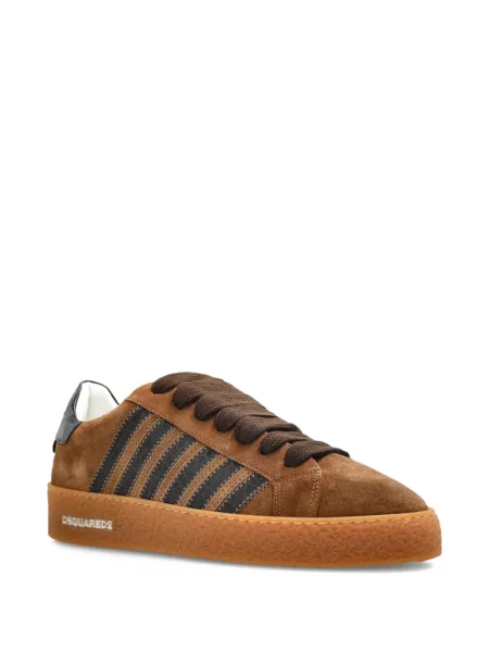 Sneakerși Dsquared2 din piele de căprioară cu dungi maro
