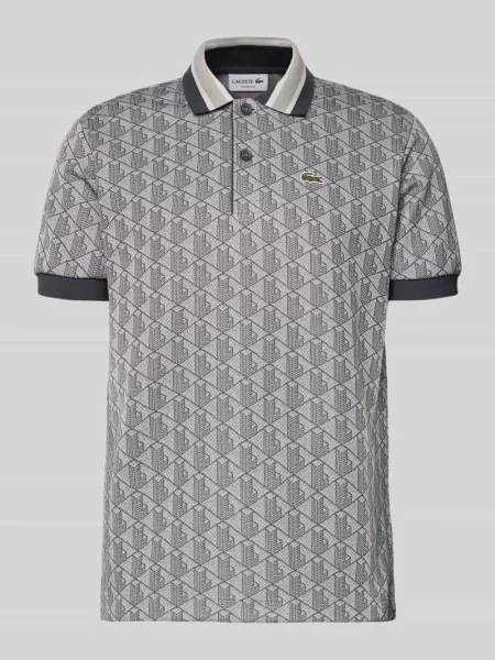 Koszula LACOSTE Short Sleeved Ribbed Collar Shirt Calluna/ Graphite 5 szara