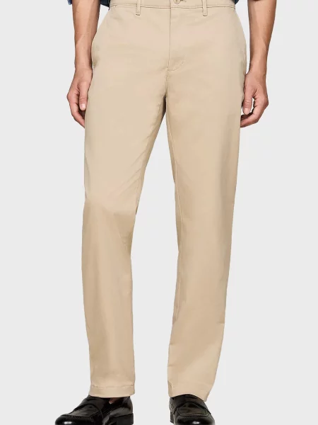 Атласные чиносы Tommy Hilfiger бежевые
