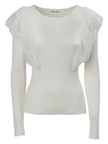 Influencer Pulover alb