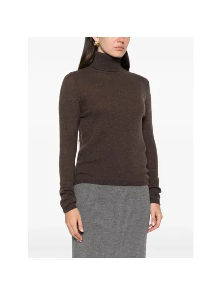 Sweter z golfem Eleventy wełniany brązowy