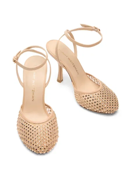 Pantofi cu toc Stuart Weitzman de cristal cu bretele