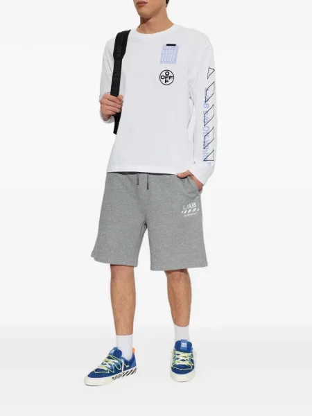 Lung tricou L/ab C/o Off-white cu imagine alb