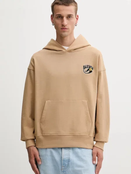 Кофта Barrow з капюшоном візерунок бежевий