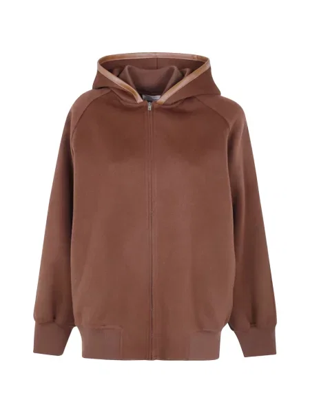 Geanta de piele Semicouture cu glugă maro