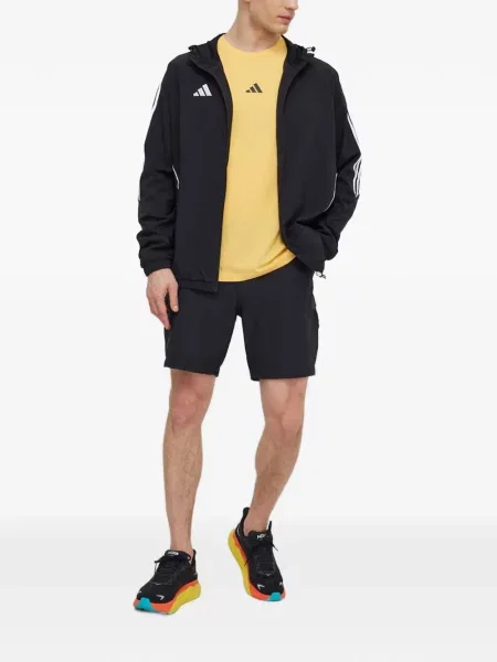 Pantaloni scurți Adidas alergare cu decolteu rotund plasă negru