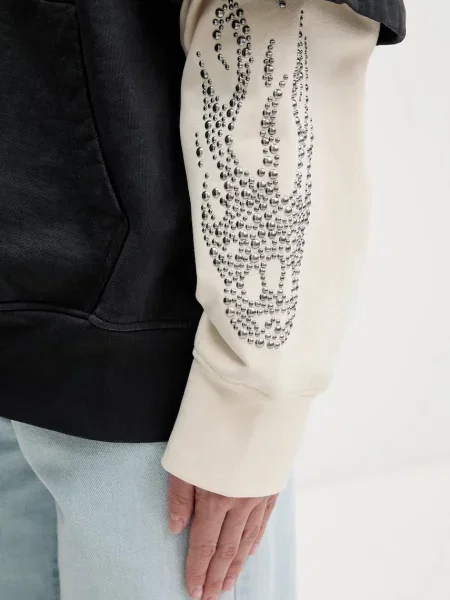 Кофта Barrow з капюшоном з принтом сірий