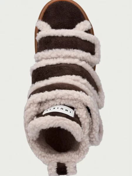 Inuikii ботильйони замшеві Shearling Velcro Wedge