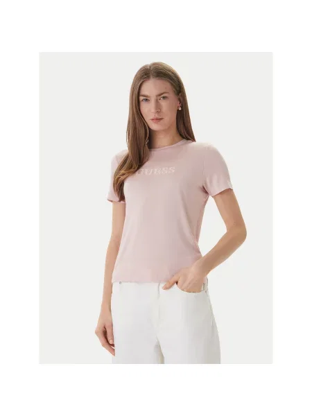 Guess T-shirt Regular Fit ružičasta