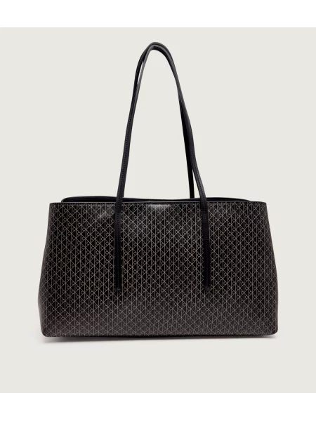 Calvin Klein Táska Emblem Aop Medium Work Tote fekete