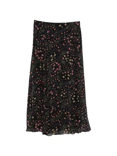 Fusta maxi Marant Etoile de mătase cu model floral cu imagine negru