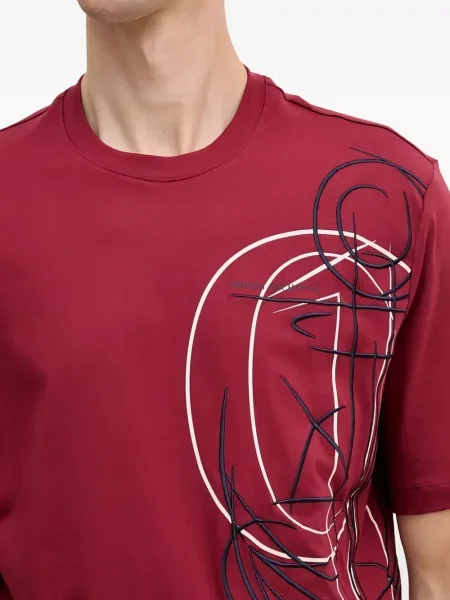 Tricou grafic Armani Exchange cu imagine roșu
