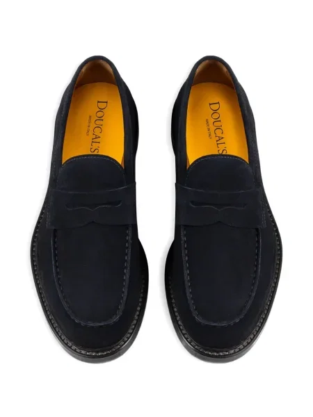 Pantofi loafer Doucal's din piele de căprioară albastru