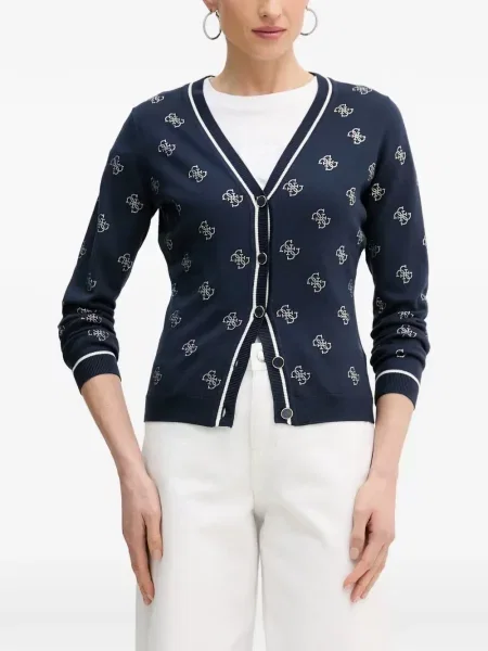 Cardigan Guess cu imagine albastru