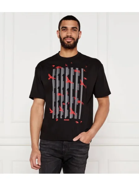 HUGO Póló Digraph fekete