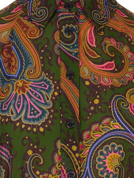 Rochie Etro cu imagine cu model paisley verde