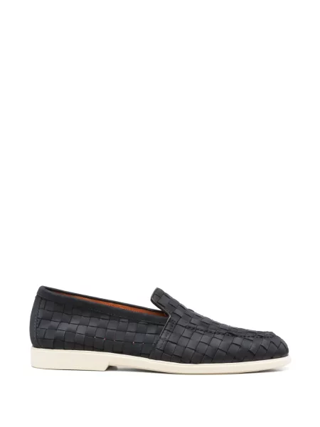 Pantofi loafer Santoni din piele albastru