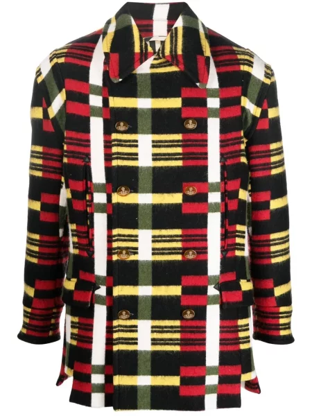 Palton Vivienne Westwood în carouri cu imagine negru
