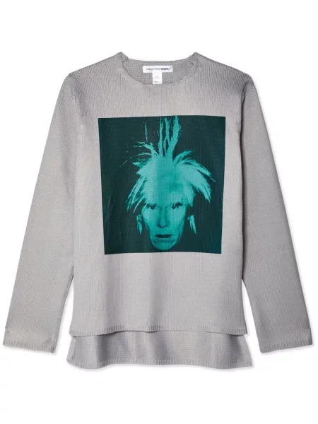 Džemper Comme Des Garçons Shirt s printom siva