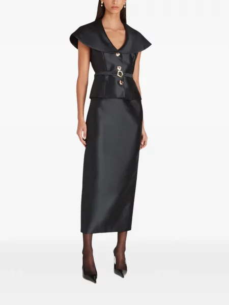Cu centură rochie midi Violante Nessi negru