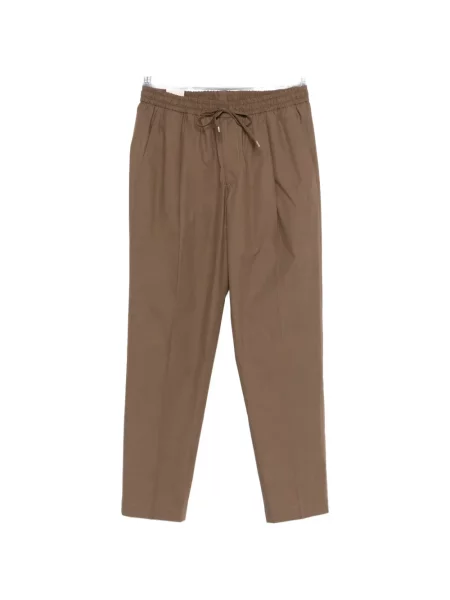 Plisované stahovací šňůrka kalhoty Briglia 1949 hnědé