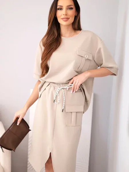 Fustă midi Kesi Włoski până la genunchi