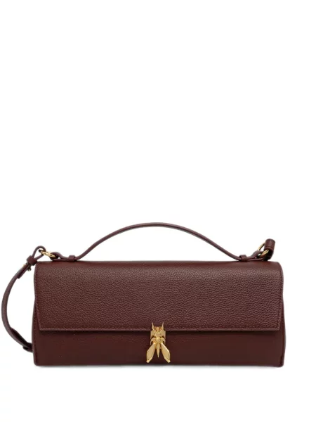 Geantă shopper Patrizia Pepe din piele maro