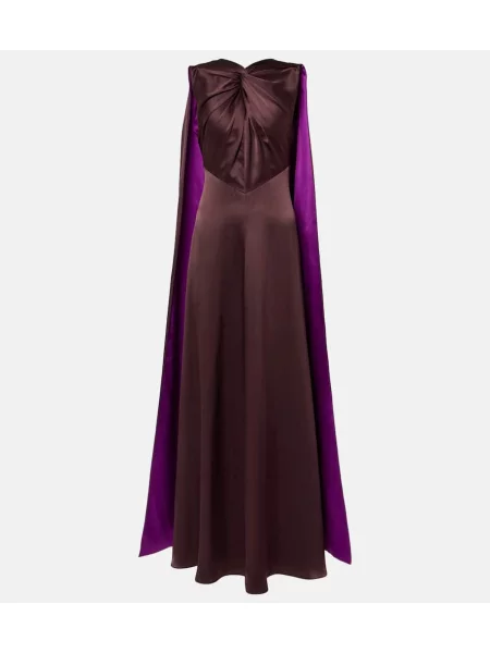 Svilena koktejl obleka Roksanda bordo