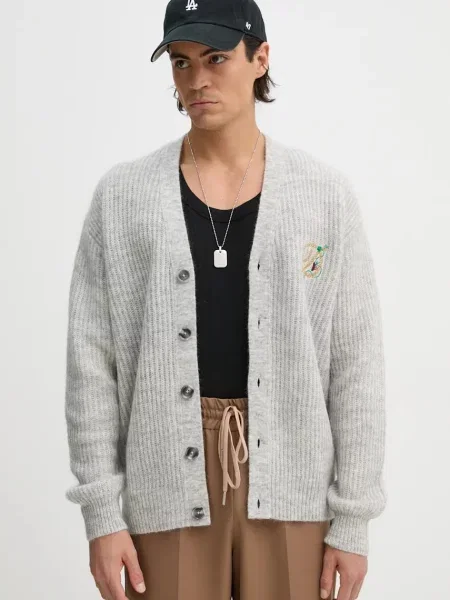 Drôle de Monsieur cardigan din lana Le Cardigan D Raisin gri