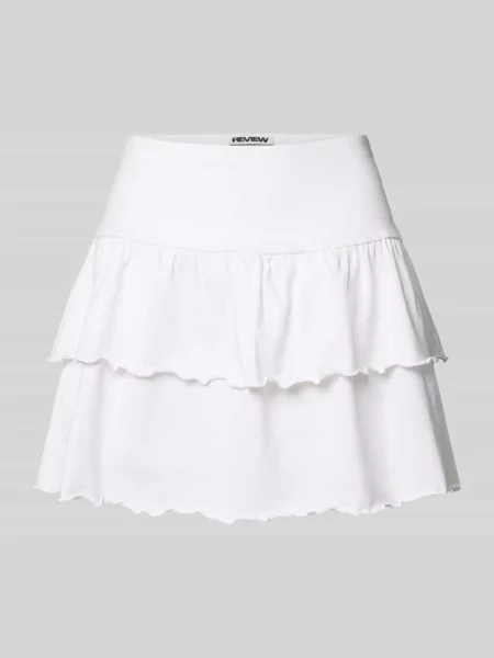 Spódnica mini w efekcie stopniowania Review biała