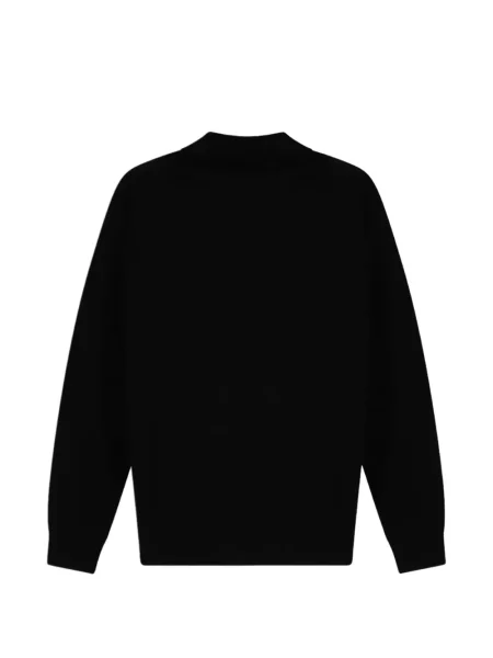 Lung pulover Bramani Cashmere din cașmir negru